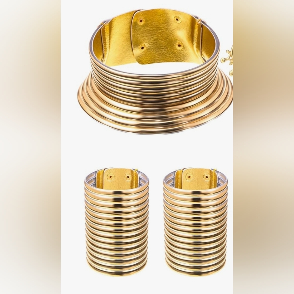 Gold Coil Choker & Cuff Set